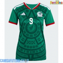 Camisa de time de futebol México Raul Jimenez #9 Replicas 1º Equipamento Feminina Mundo 2026 Manga Curta